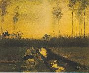 Vincent Van Gogh Landscape at Dusk Sweden oil painting artist
